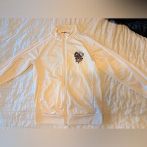 Adidas Cream Track Jacket with Logo